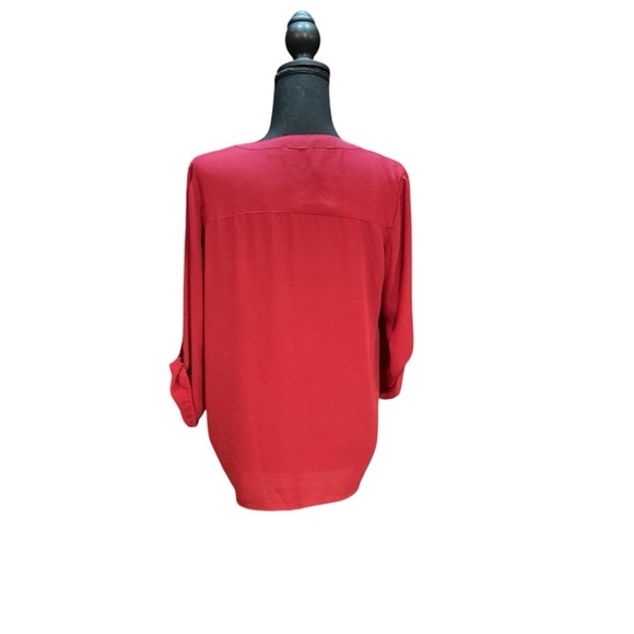 THE LIMITED DEEP WINE RED BUTTON BLOUSE IN SIZE MEDIUM GENTLY WORN - Picture 2 of 3